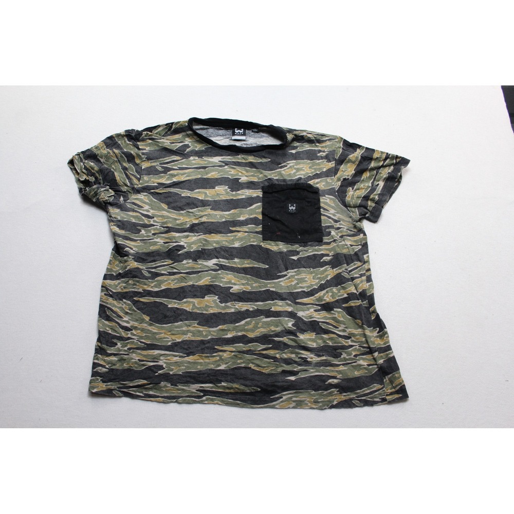 WXYZ MFG CO Pocket Tee Mens Medium Green Tiger Stripe Camo Excellent Tee